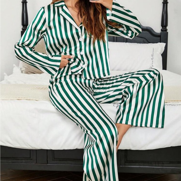 Stripe Set Satin Pajamas - Picture 1 of 8